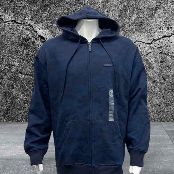 NWT Ecko Unltd Blue Black Camo Camouflage Full Zip Sweatshirt Hoodie XXL… - Picture 2 of 11